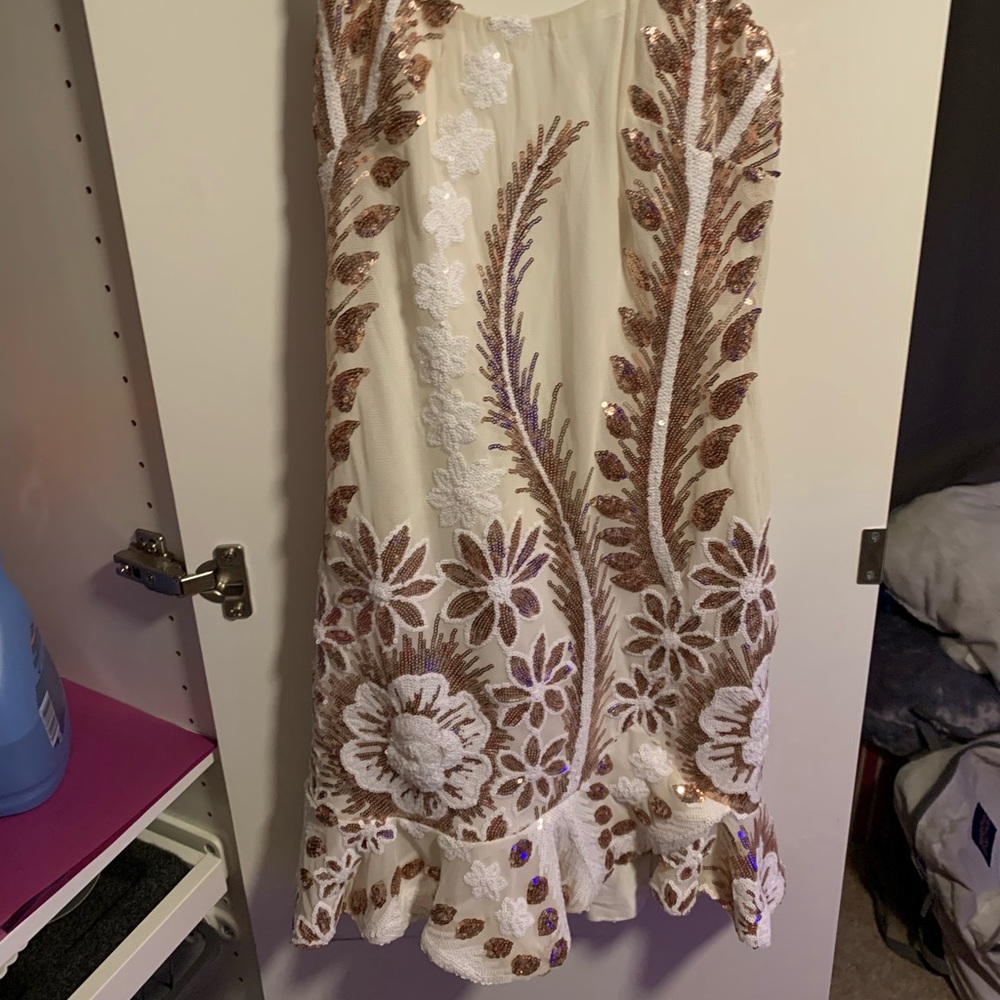 Tight Floral Sequined Dress
